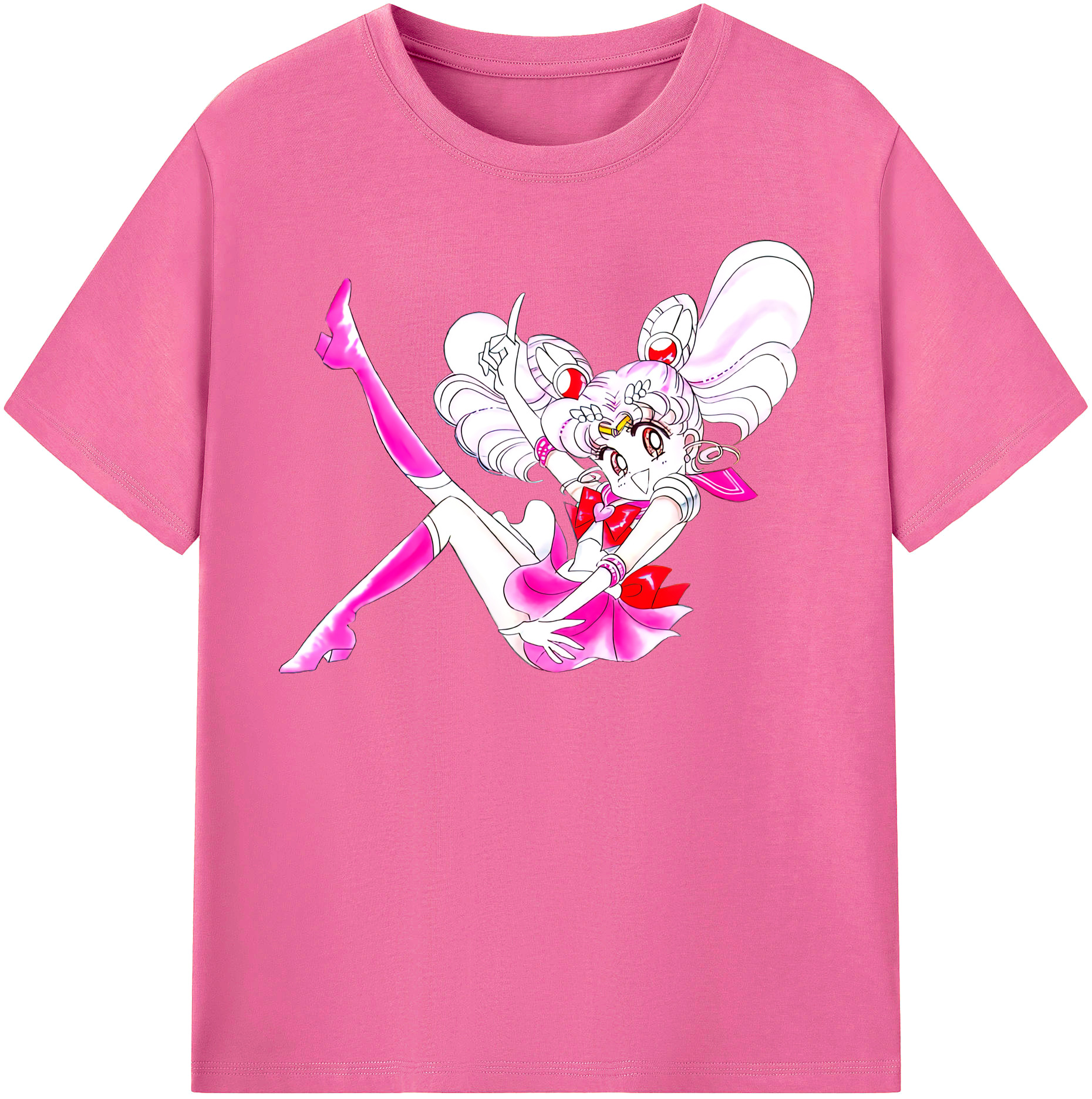 （画像用） 美少女戦士セーラームーン ちびうさ Sailor Moon Chibiusa Tsukino Usagi Small Lady Serenity レディースカジュアルプリントTシャツ（綿100％）